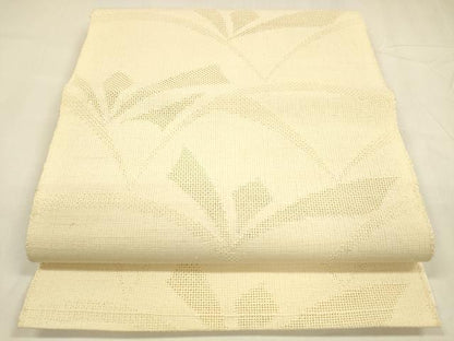平和屋着物＊夏物 八寸名古屋帯 抽象文様 蜂蜜色 正絹 逸品 DABA0254cm