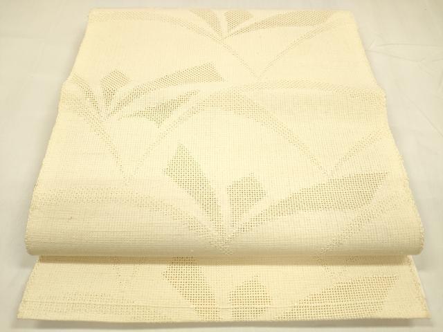 平和屋着物＊夏物 八寸名古屋帯 抽象文様 蜂蜜色 正絹 逸品 DABA0254cm