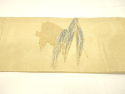 平和屋着物＊夏物 九寸名古屋帯 渡橋枝垂れ柳文 金糸 正絹 逸品 DABA0255cm