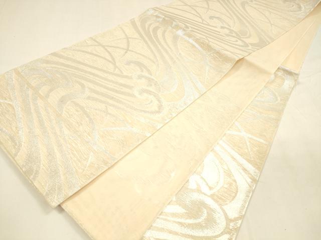 平和屋着物＊夏物 六通柄 本袋帯 流水文 銀糸 正絹 逸品 DABA0256cm