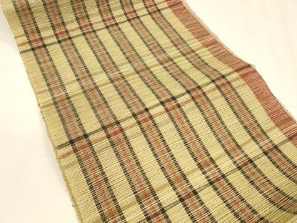平和屋着物＊夏物 八寸名古屋帯 間道 正絹 逸品 DABA0257cm