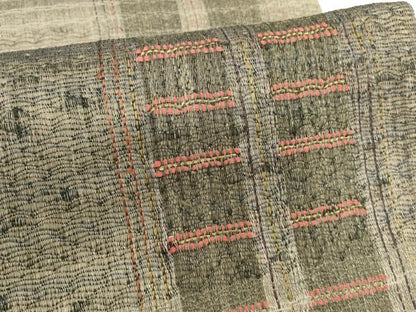 平和屋着物＊夏物 六通柄袋帯 横段間道 金糸 正絹 逸品 DABA0258cm