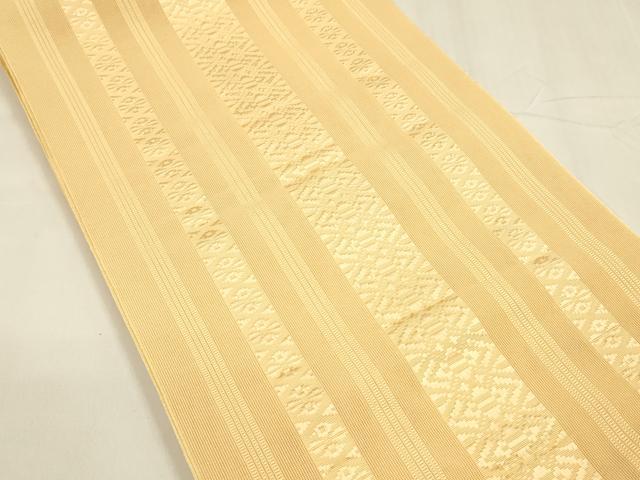 平和屋着物＊夏物 博多織 八寸名古屋帯 献上 杏色 DABA0262cm