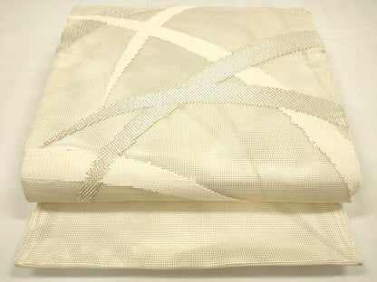 平和屋着物＊夏物 六通柄 本袋帯 草葉文 銀糸 正絹 逸品 DABA0263cm