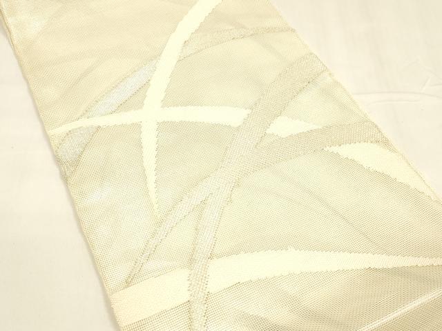 平和屋着物＊夏物 六通柄 本袋帯 草葉文 銀糸 正絹 逸品 DABA0263cm