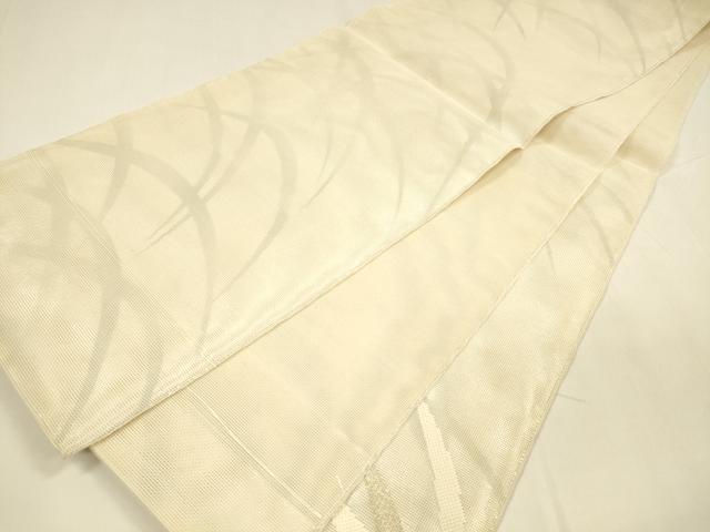 平和屋着物＊夏物 六通柄 本袋帯 草葉文 銀糸 正絹 逸品 DABA0263cm
