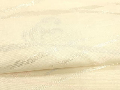 平和屋着物＊夏物 六通柄袋帯 流水草葉文 銀糸 正絹 逸品 DABA0265cm