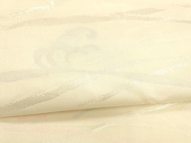 平和屋着物＊夏物 六通柄袋帯 流水草葉文 銀糸 正絹 逸品 DABA0265cm
