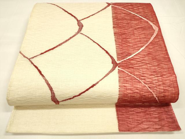 平和屋着物＊夏物 太鼓柄袋帯 抽象文様 正絹 逸品 DABA0266cm
