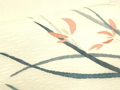 平和屋着物＊夏物 太鼓柄袋帯 草花文 金銀糸 正絹 逸品 DABA0267cm
