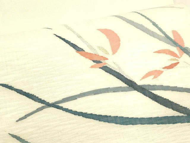 平和屋着物＊夏物 太鼓柄袋帯 草花文 金銀糸 正絹 逸品 DABA0267cm
