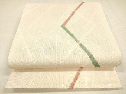 平和屋着物＊夏物 八寸名古屋帯 抽象文様 金糸 DABA0269cm