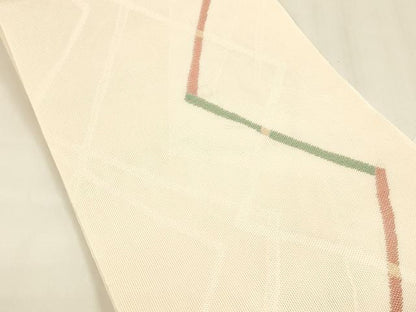 平和屋着物＊夏物 八寸名古屋帯 抽象文様 金糸 DABA0269cm