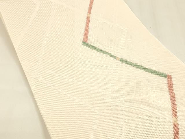 平和屋着物＊夏物 八寸名古屋帯 抽象文様 金糸 DABA0269cm