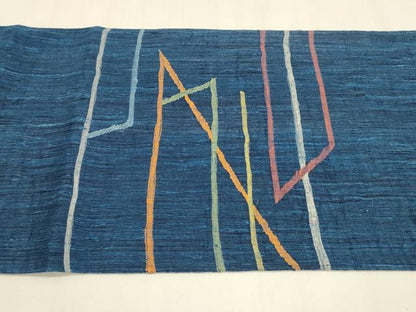 平和屋着物▽スリーシーズン 春夏秋 太鼓柄袋帯 櫛織 抽象文様 正絹 逸品 DABA0270cm