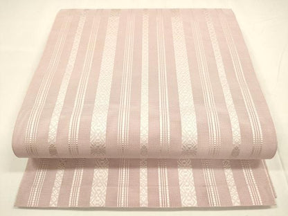 平和屋着物＊夏物 本場筑前博多織 八寸名古屋帯 紗献上 鴇色 正絹 逸品 DABA0278cm
