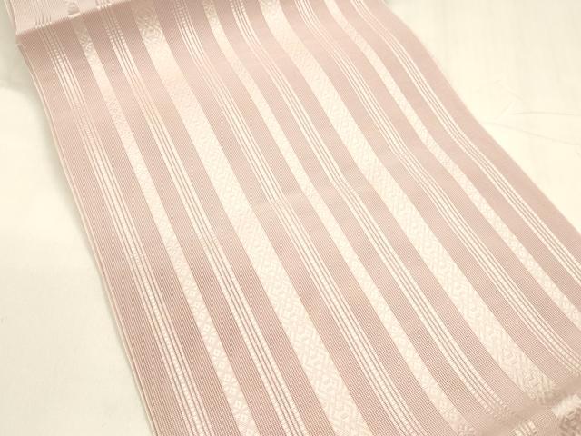 平和屋着物＊夏物 本場筑前博多織 八寸名古屋帯 紗献上 鴇色 正絹 逸品 DABA0278cm