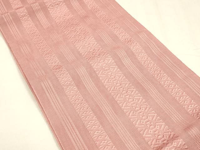 平和屋着物＊夏物 博多織 八寸名古屋帯 献上 桃色 DABA0281cm