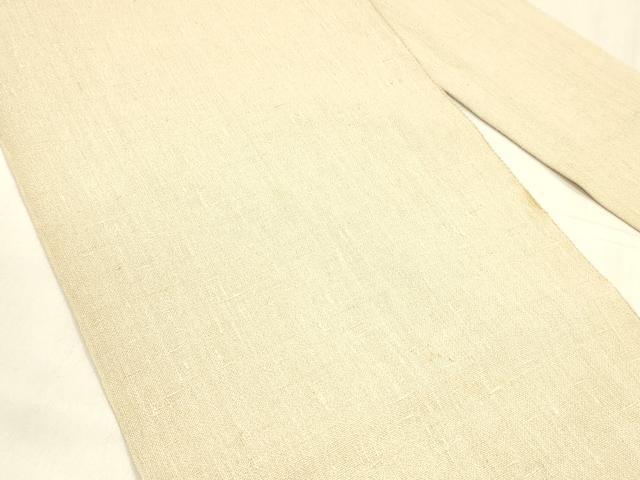 平和屋着物▽スリーシーズン 春夏秋 九寸名古屋帯 紬地 薄香色 正絹 逸品 DABA0285cm