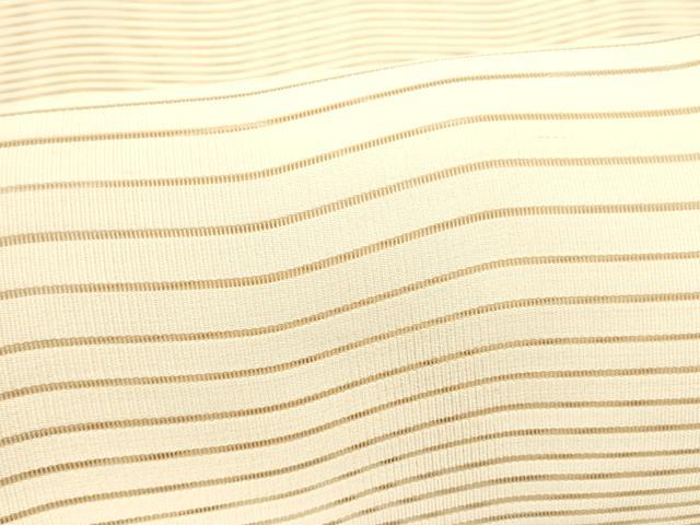 平和屋着物＊夏物 絽綴れ 八寸名古屋帯 よろけ縞 肌色 正絹 逸品 DABA0289cm