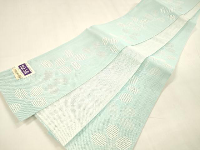 平和屋着物＊夏物 半幅帯 草葉文 銀糸 DABA0298cm