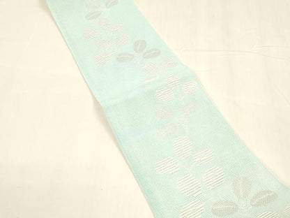 平和屋着物＊夏物 半幅帯 草葉文 銀糸 DABA0298cm