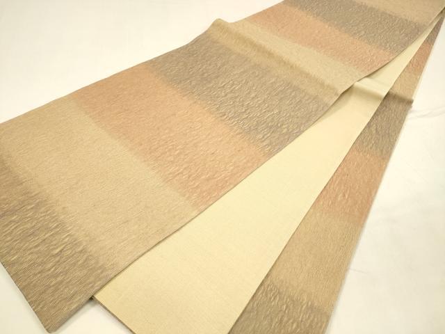 平和屋着物▽スリーシーズン 春夏秋 六通柄袋帯 櫛織 横段文 正絹 逸品 DABA0301cm