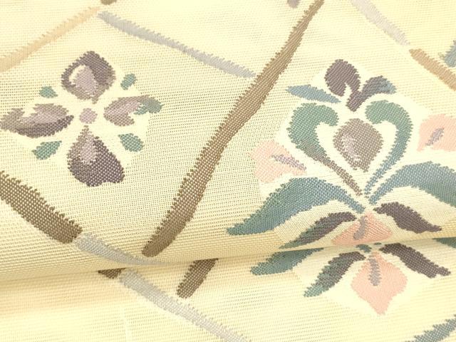 平和屋着物＊夏物 西陣 まいづる謹製 六通柄袋帯 草花文 証紙付き 正絹 逸品 DABA0303cm