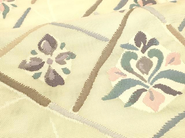 平和屋着物＊夏物 西陣 まいづる謹製 六通柄袋帯 草花文 証紙付き 正絹 逸品 DABA0303cm