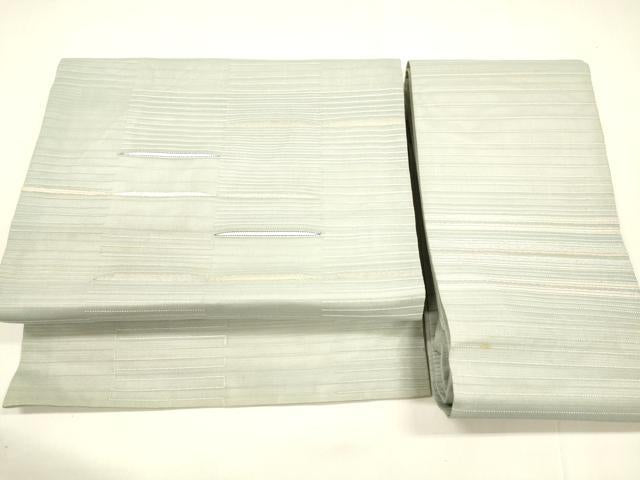 平和屋着物＊夏物 つけ帯 横段文 銀糸 正絹 逸品 DABA0310cm