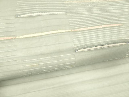 平和屋着物＊夏物 つけ帯 横段文 銀糸 正絹 逸品 DABA0310cm