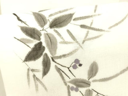 平和屋着物＊夏物　つけ帯　手描き　草葉文　DABA0314cm