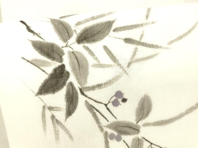 平和屋着物＊夏物　つけ帯　手描き　草葉文　DABA0314cm