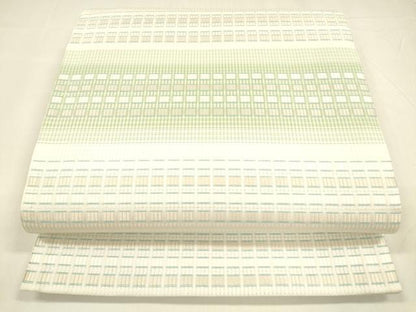平和屋着物＊夏物 六通柄袋帯 唐織 横段文 銀糸 正絹 逸品 DABA0315cm