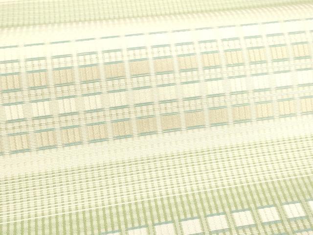 平和屋着物＊夏物 六通柄袋帯 唐織 横段文 銀糸 正絹 逸品 DABA0315cm