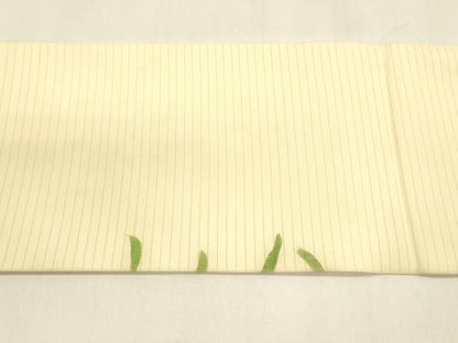 平和屋着物＊夏物 絽塩瀬 九寸名古屋帯 作家物 手描き 草花文 鎌 正絹 逸品 DABA0317cm
