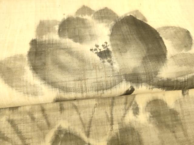 平和屋着物＊夏物 六通柄 京袋帯 作家物 手描き 蓮 麻 逸品 DABA0318cm