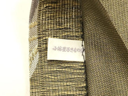 平和屋着物＊夏物 六通柄袋帯 流水草葉丸文 金銀糸 正絹 逸品 DABA0320cm