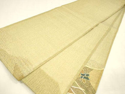 平和屋着物＊夏物 太鼓柄袋帯 抽象文様 金銀糸 正絹 逸品 DABA0323cm