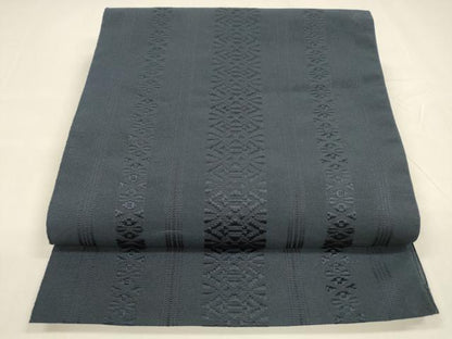 平和屋着物＊夏物 博多織 八寸名古屋帯 献上 濃藍色 DABA0326cm