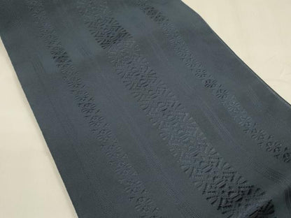 平和屋着物＊夏物 博多織 八寸名古屋帯 献上 濃藍色 DABA0326cm