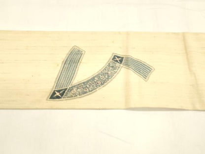 平和屋着物＊夏物 九寸名古屋帯 型染 作家物 抽象文様 麻 逸品 DABA0327cm