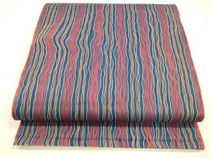 平和屋着物＊夏物 全通柄袋帯 櫛織 間道 正絹 逸品 DABA0329cm