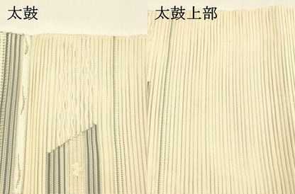平和屋着物＊夏物 絽綴れ 八寸名古屋帯 横段花文 金銀糸 正絹 逸品 DABA0332cm