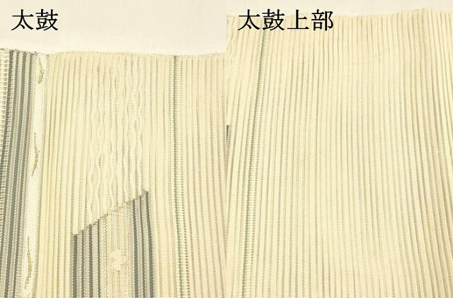 平和屋着物＊夏物 絽綴れ 八寸名古屋帯 横段花文 金銀糸 正絹 逸品 DABA0332cm