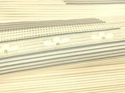 平和屋着物＊夏物 絽綴れ 八寸名古屋帯 横段花文 金銀糸 正絹 逸品 DABA0332cm