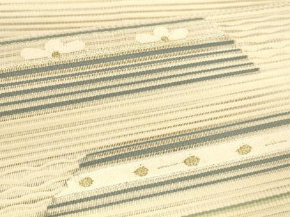 平和屋着物＊夏物 絽綴れ 八寸名古屋帯 横段花文 金銀糸 正絹 逸品 DABA0332cm
