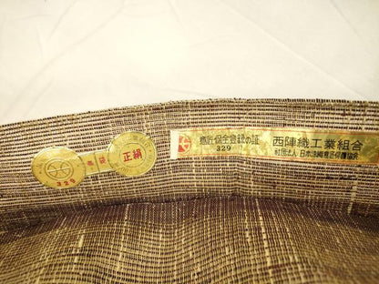 平和屋着物＊夏物 西陣 京の名門 じゅらく謹製 太鼓柄袋帯 流水文 証紙付き 正絹 逸品 DABA0334cm