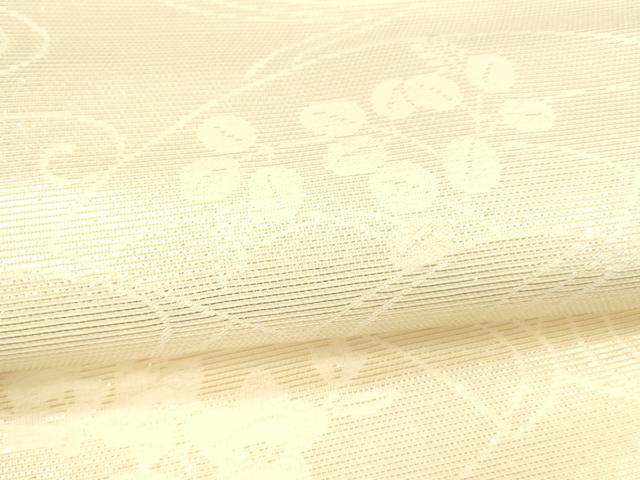 平和屋着物＊夏物 六通柄袋帯 流水地紙草花文 金銀糸 正絹 逸品 DABA0339cm