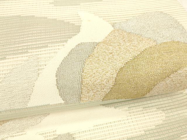 平和屋着物＊夏物 絽綴れ 太鼓柄袋帯 抽象流水文 金銀糸 正絹 逸品 DABA0342cm
